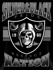 2 Las Vegas Raiders Silver Black Nation Vinyl Stickers 5x3.5 Car Decal Oakland