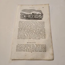 View Of Methuen Falls Village Massachusetts c. 1839 Engraving (373)