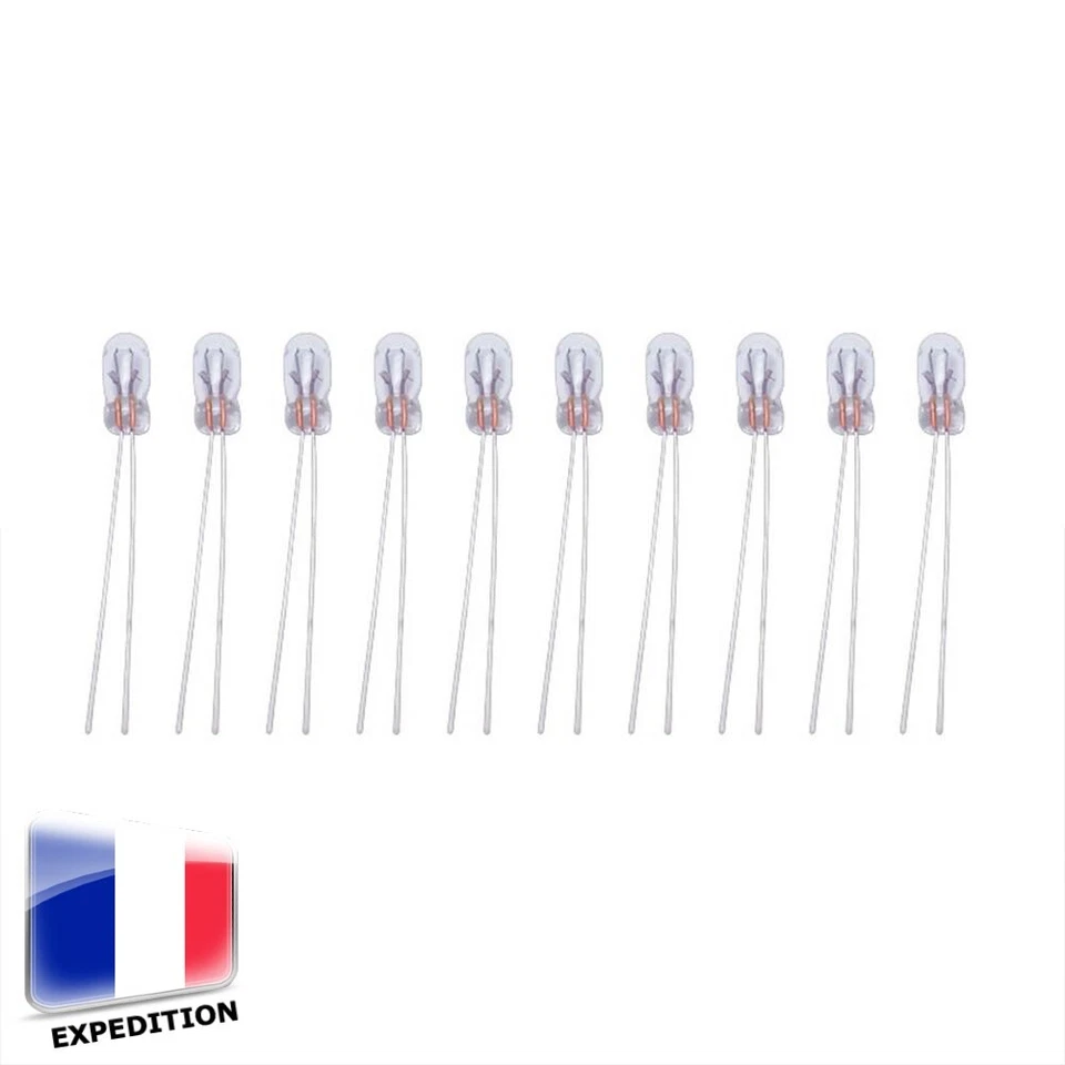 Lot 5 / 10 Pcs Ampoule 12V ⌀ 3mm Grain de Blé Blanc Chaud Roco Mkd Jouef Lima HO