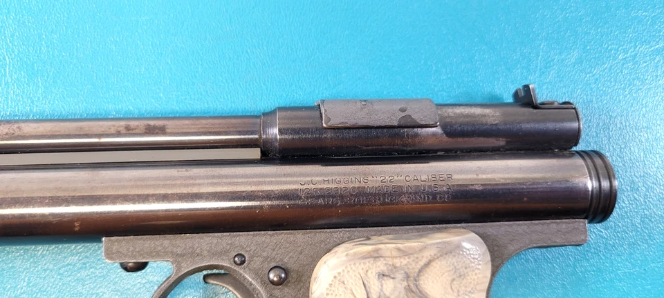 Rare Crosman Sears JC Higgins Model 150 Air Pistol Co2 .22 Cal + Provenance 1141 - Image 2 of 4
