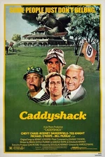 Caddyshack Movie Poster Original 1980 American Lithograph Cinema Ad on Linen