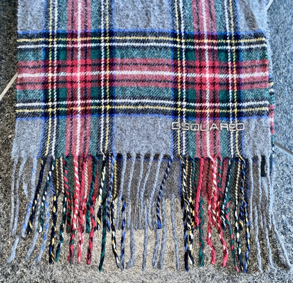 DSQUARED2 F/W 2011 Tartan Carbón Miner Lana Bufanda Cuadro Bufanda Lana Gigolo - Imagen 4 de 4