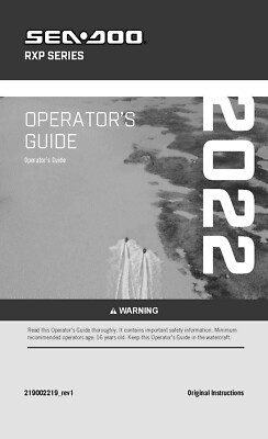 Sea-Doo Owners Manual Book 2022 RXP-XRS 300 & 2022 RXP-XRS 300 Audio