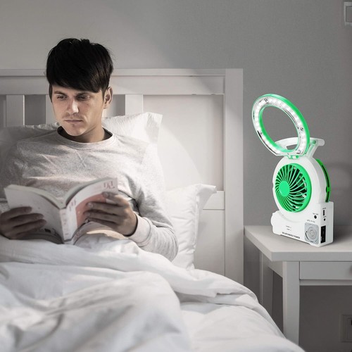 Multi function Solar Fan Electric Outdoor Fishing Fan with MP3 Table Lamp Torch - Picture 5 of 8
