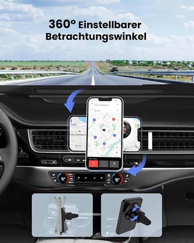 Handyhalterung Auto Magsafe Ladefunktion iPhone 13 14 15 Magnet Wireless Charger
