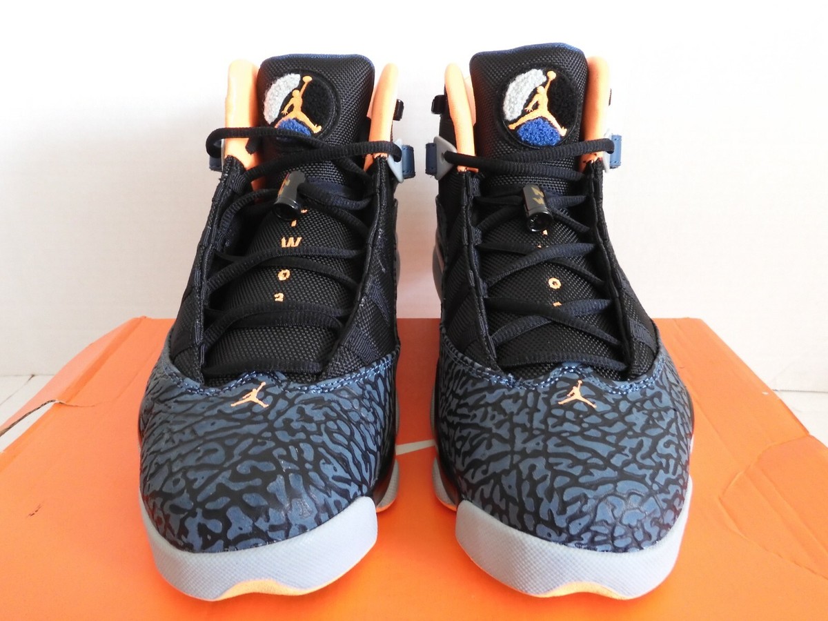 NIKE JORDAN 6 RINGS BLACK-ATOMIC ORANGE-WOLF GREY SZ 10