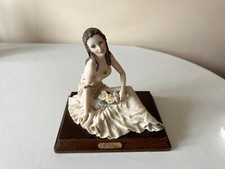 Italian Capodimonte seated lady Figurine, Dear 1987 by A Belcari