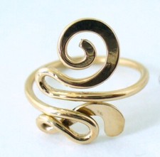 Valentine's Day Gift For Wife Solid Metal Adjustable Swirl Toe Ring 925 Silver
