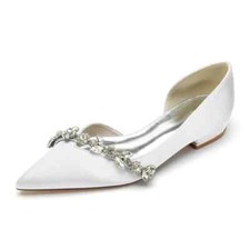 Wedding Shoes Flat Bride Pointed Toe Prom Evening Formal Party Women Dress Flats