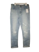 Levi's Denizen Taper Jeans, Youth Size 16 Reg, Distressed Light Blue Wash