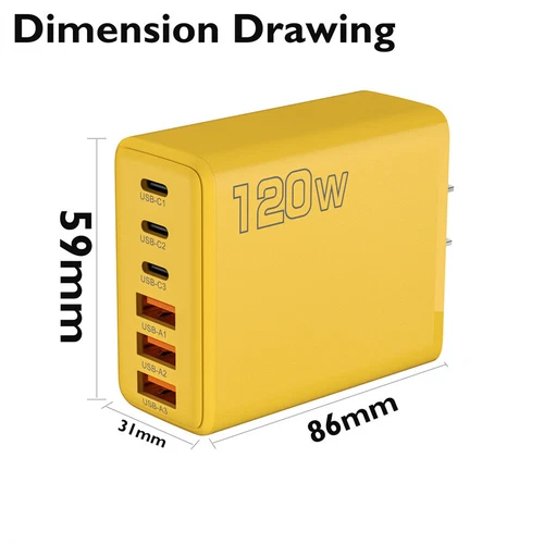 120W Fast Type C Wall Charger , 5-In-1 Fast Cable For Motorola Moto G 2025/2024 - Picture 11 of 35