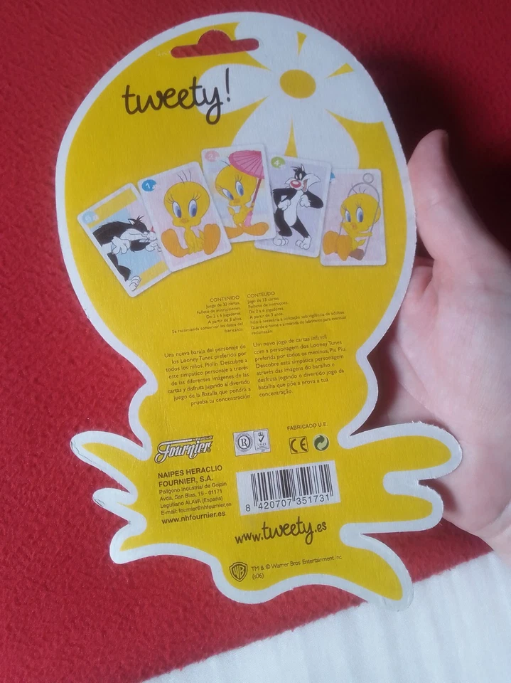 BARAJA DE CARTAS INFANTIL EN BLISTER DE FOURNIER NAIPES JUEGO TWEETY WARNER BROS - Imagen 2 de 2