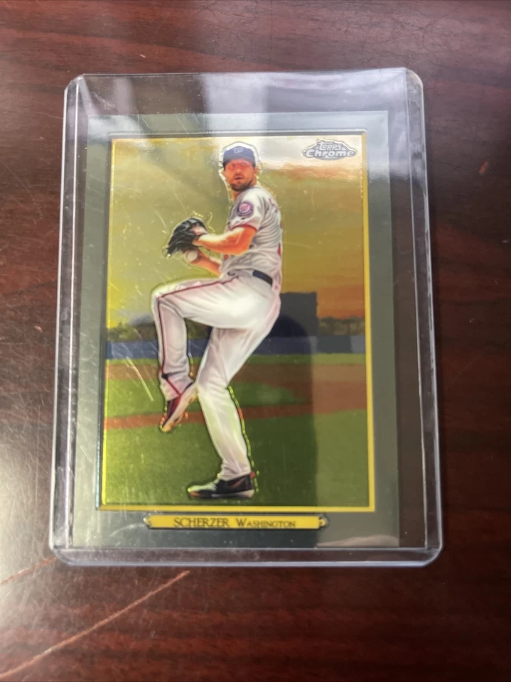 2020 Topps Series 1 MAX SCHERZER Turkey Red Chrome # TRC-96 Nationals - Image 2 of 2