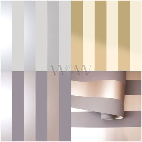 HOLDEN DILLAN STRIPE WALLPAPER METALLIC / MATTE ROSE GOLD / SILVER