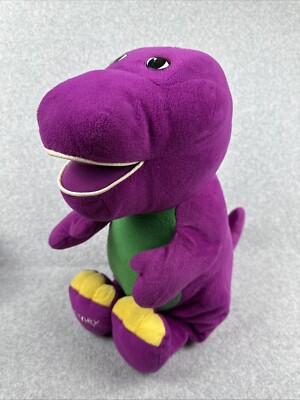 Jumbo Talking Barney Dinosaur 2001 Fisher Price Stuffed Animal Plushie WORKS
