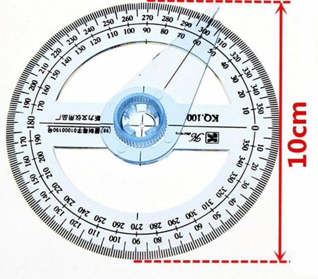 360 degree circle protractor for school students transparent plastic
