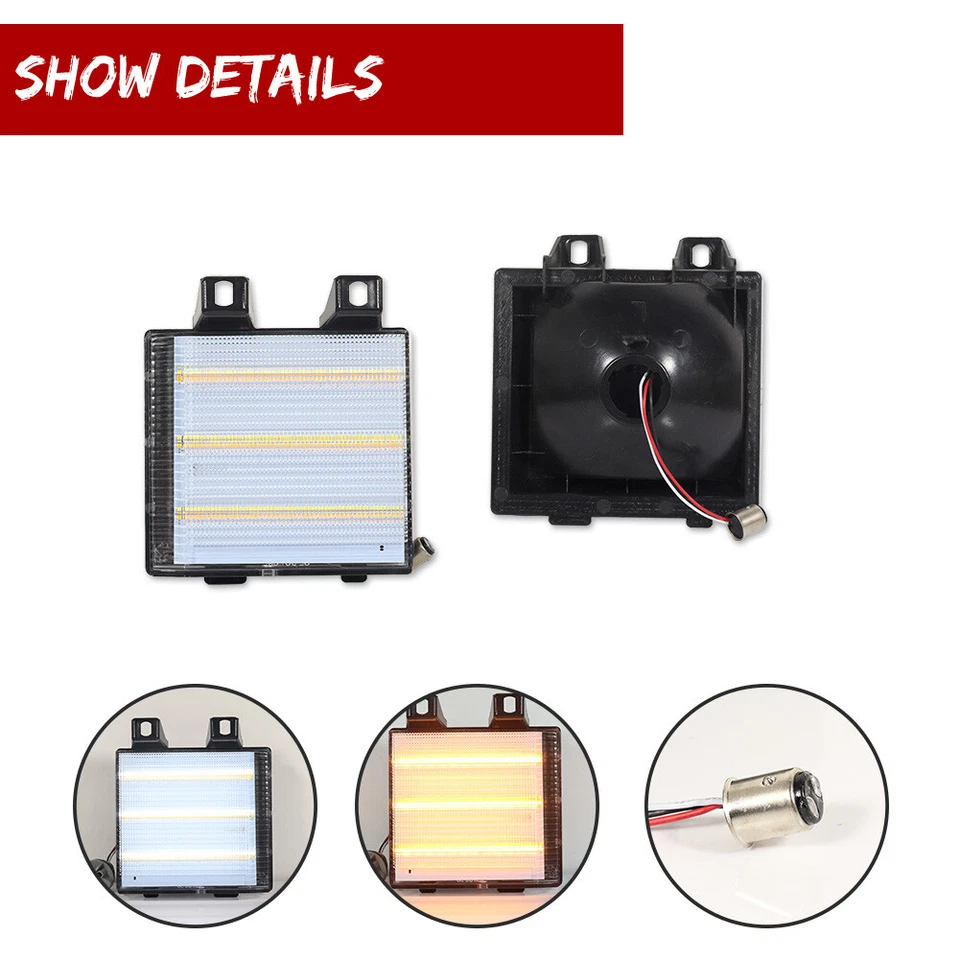 Dynamic Turn Signal Side Corner Marker LED Light Pair for Chevy GMC Pickup Truck - Image 4 of 4