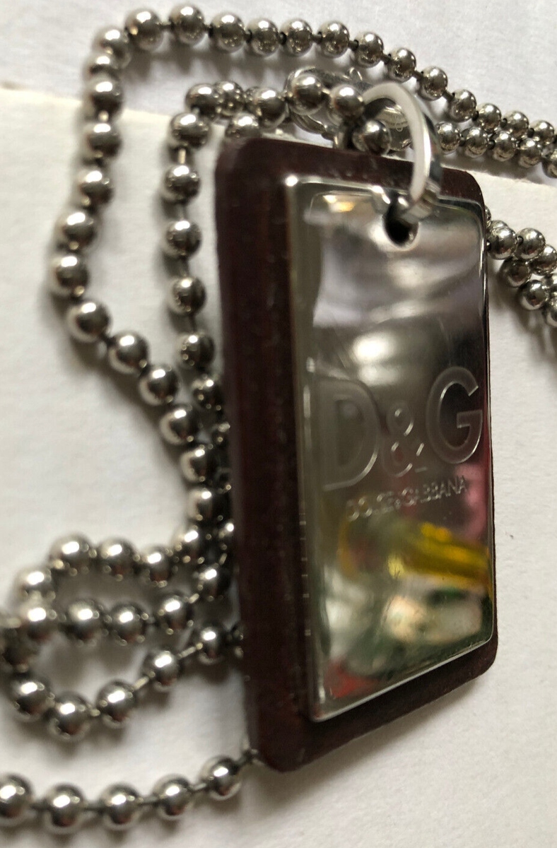 Dolce & Gabbana D&G pendant dog tag on ball chain vintage 2003