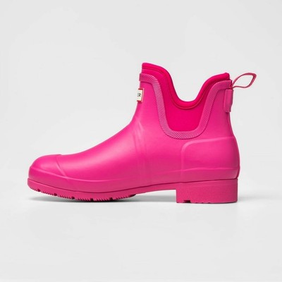 pink hunter chelsea boots