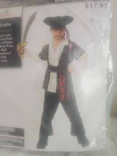 Boys Pirate Costume Child Size S 6/7 - Picture 2 of 5