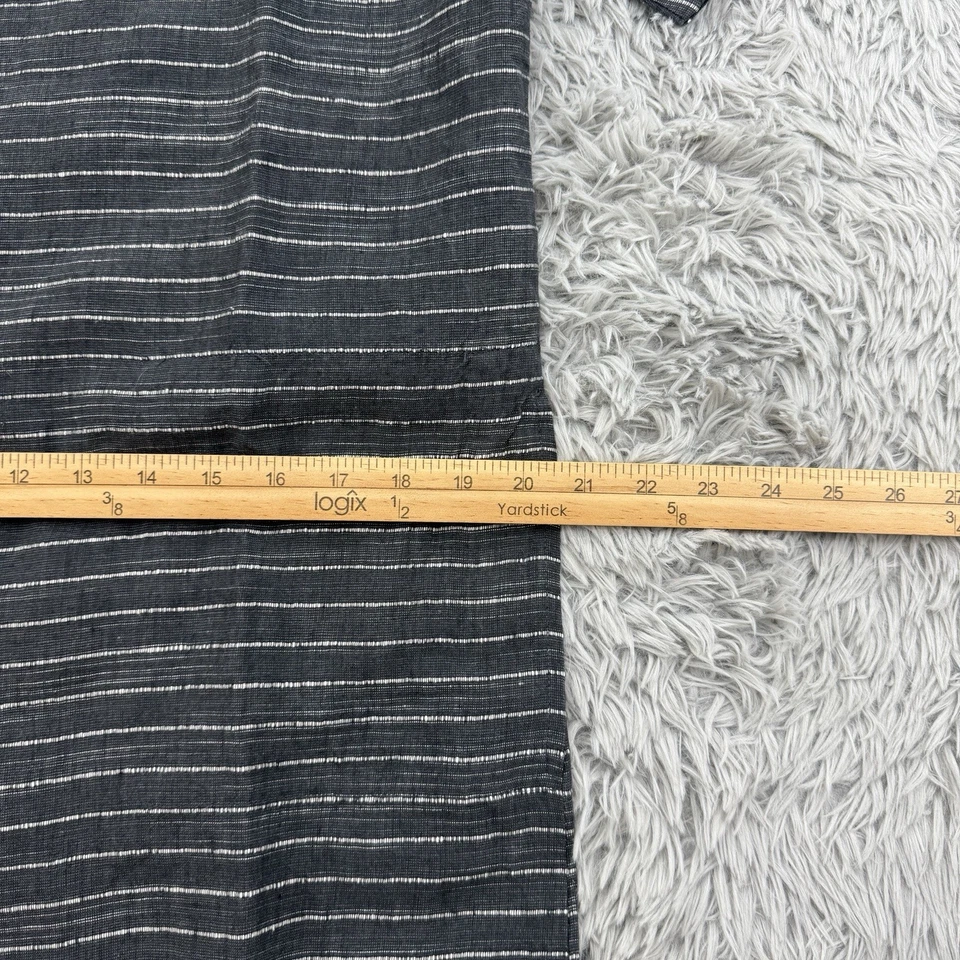 Eileen Fisher Dress Women's PS Gray Striped Organic Linen Coastal Lagenlook Boxy - Image 4 of 4