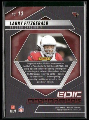 Larry Fitzgerald 2025 Panini Mosaic Epic Performers #13 | eBay