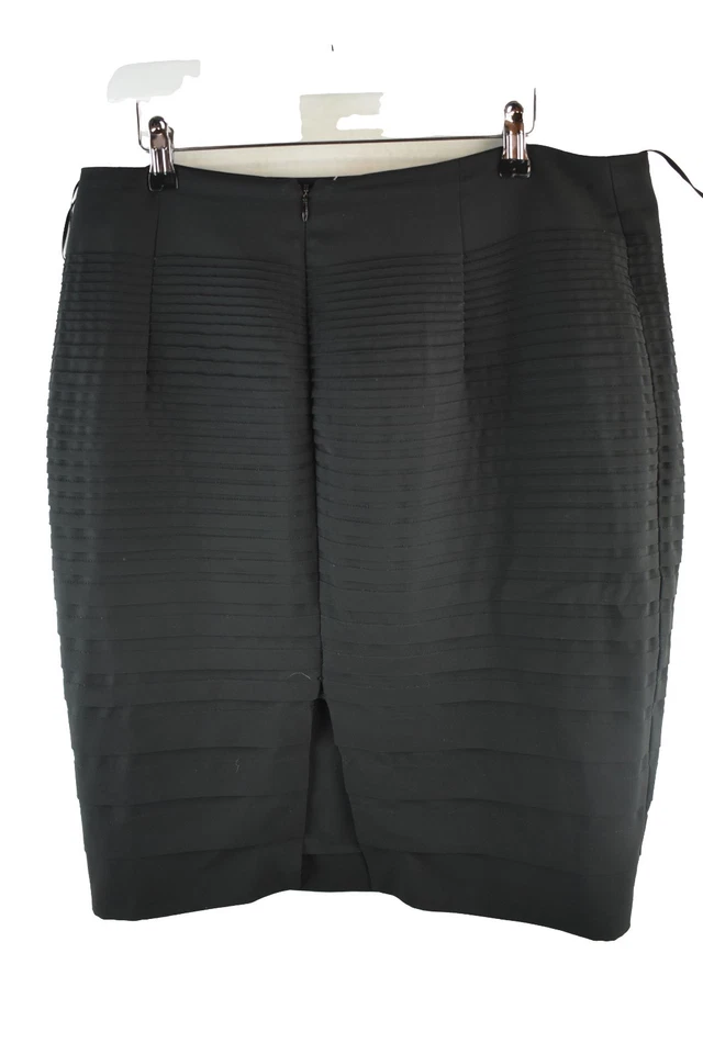 Hobbs Womans Polycester Ribbed Pencil Short Skirt Size 16 Black business Casual - Image 4 of 4