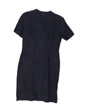 VINTAGE Womens Sheath Dress UK 12 Medium Navy Blue CL05