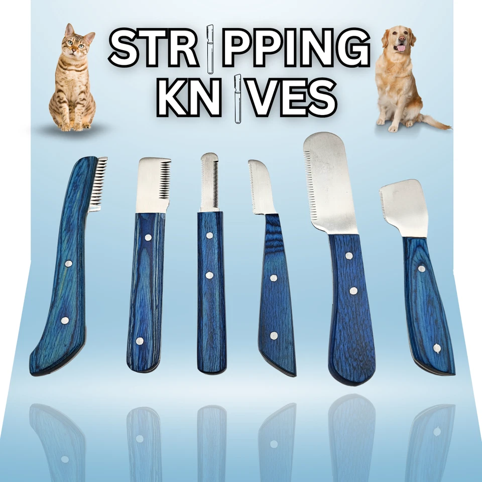 Kit de cuchillos de pelar profesionales (juego de 6 piezas) para perros y mascotas Foto 4 de 4