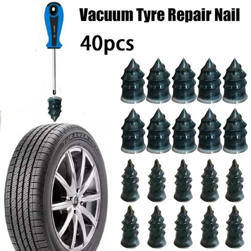40 Pc Car Vacuum Tire Tubeless Tyre Puncture Repair Rubber Screw Nails Kit Set - Picture 24 of 24