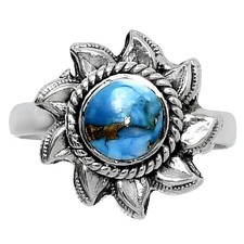 Premium Spiny Oyster Turquoise 925 Sterling Silver Ring s.9 Jewelry R-1617