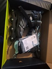 Rollerblade Zetrablade Women's Inline Skates Size 8, Black/Gray/Aqua