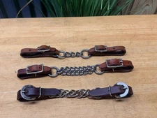 (3) TOP QUALITY Leather Curb Chains  / Chin Straps 4 Bridle  ~ Western Tack Lot