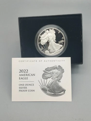 2022 American Eagle 1 oz Silver Proof Coin - with Box and COA