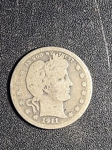 1911 U.S. Barber SILVER Quarter - GOOD    stk#Q4