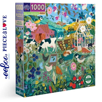 eeBoo ENGLISCHE HECKE 1000 Teile Quadrat Puzzle Super Deluxe PZTEHG