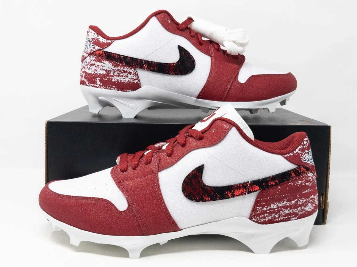 Men Nike Jordan 1 Low Alpha Menace 4 Oklahoma Football Cleat HF5589-106 Size 14 Jordan Alpha Menace 4 Elite Oklahoma Sooners | Mercari main image 3