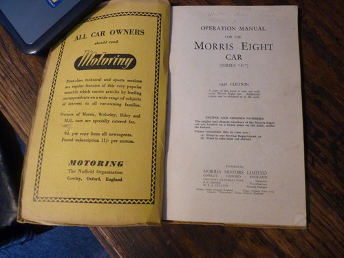 VINTAGE OPERATION MANUAL FOR MORRIS EIGHT SERIES E GOOD CONDITION CLASSIC CAR - Picture 3 of 5