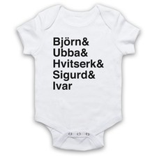 VIKINGS SONS OF RAGNAR LOTHBROK NOMI BJORN UBBA IVAR BABY GROW REGALO