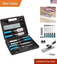 New 8-Piece Wood Carving Chisel Set with Honing Guide and Storage
