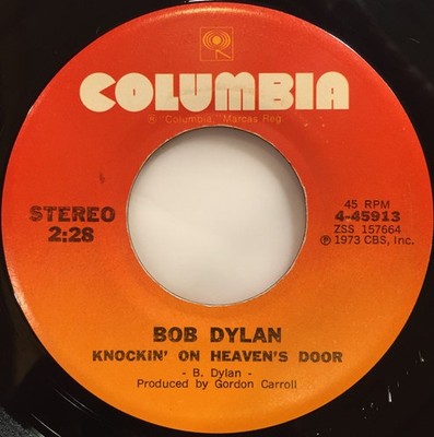Bob Dylan - Knockin' On Heaven's Door / Turkey Chase - Used Vinyl Rec - G8100z
