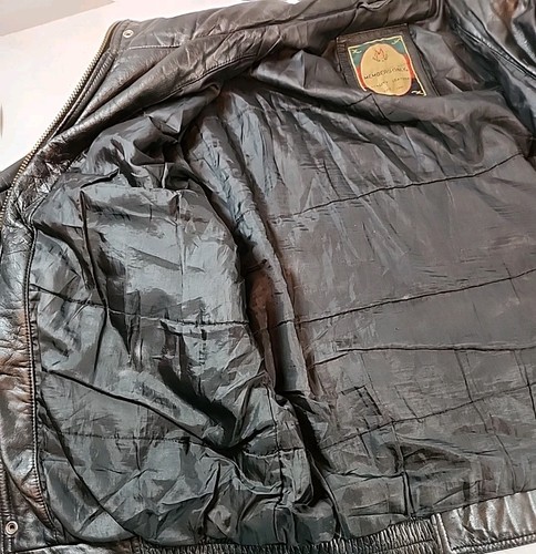 Vintage Members Only Genuine Leather Bomber Motorcycle Jacket Men's Sz LG Black - Picture 14 of 24