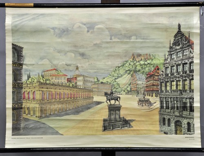 #ad old pull down wall chart living room period of art townscape Renaissance 1 $205.99