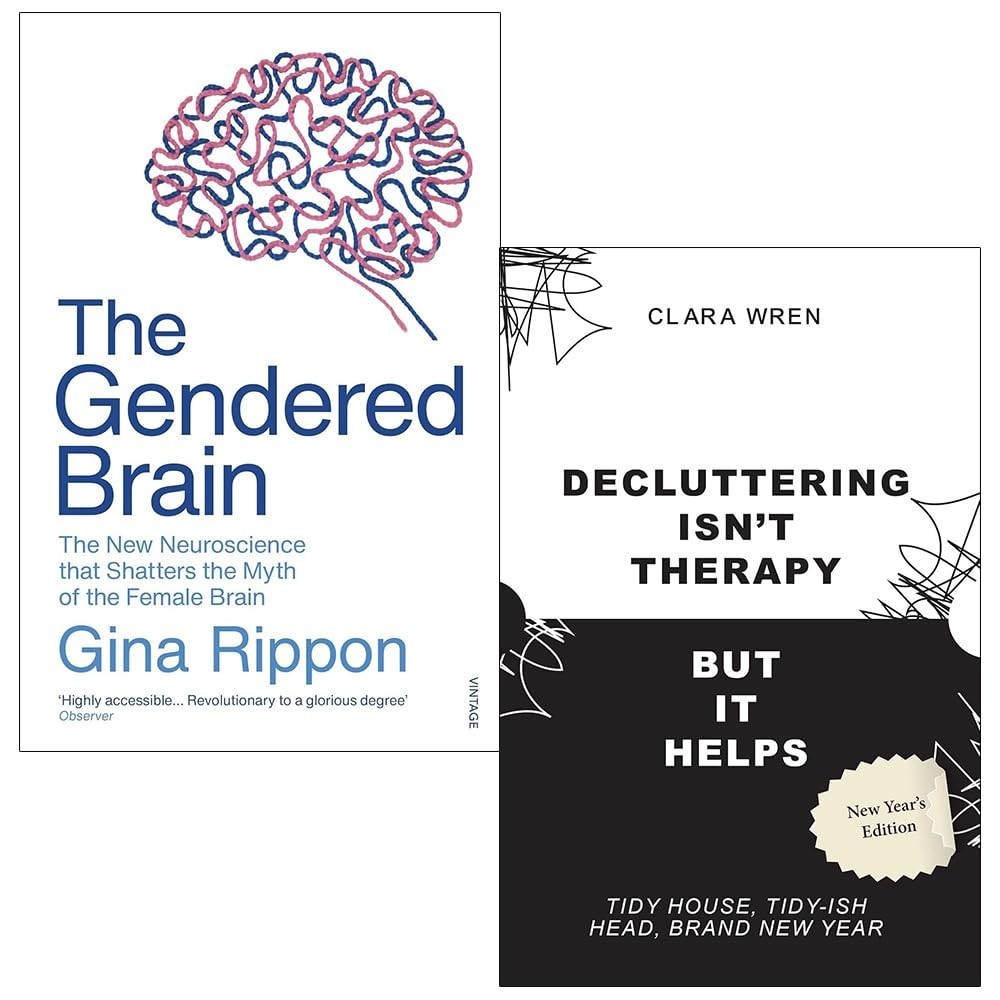 Gendered Brain Gina Rippon, Decluttering Isn’t Therapy  2 Books Collection Set