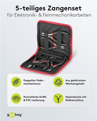 Fixpoint 77115 5-teiliges Zangen-Set - für den Elektriker und Elektroniker - Afbeelding 2 van 9