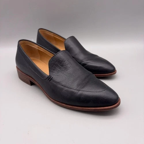 Madewell Loafer Womens 7.5 Black Leather Pointed Toe Classic Minimalist Frances