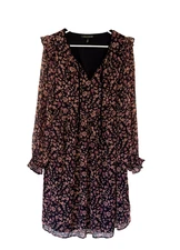 A Pea in the Pod Women's Size SP Black Flower Long Sleeve Maternity Dress