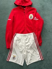 BENFICA ADIDAS TRAINING HOODED TOP UK MEDIUM & SHORTS UK SMALL - NWOT
