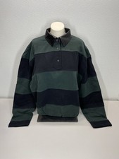 Acne Studios Unisex Striped Polo Sweater Gree...