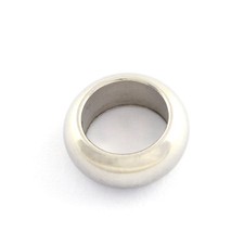 50pcs 304 Stainless Steel Metal Beads Donut Smooth Loose Spacers Large Hole 12mm